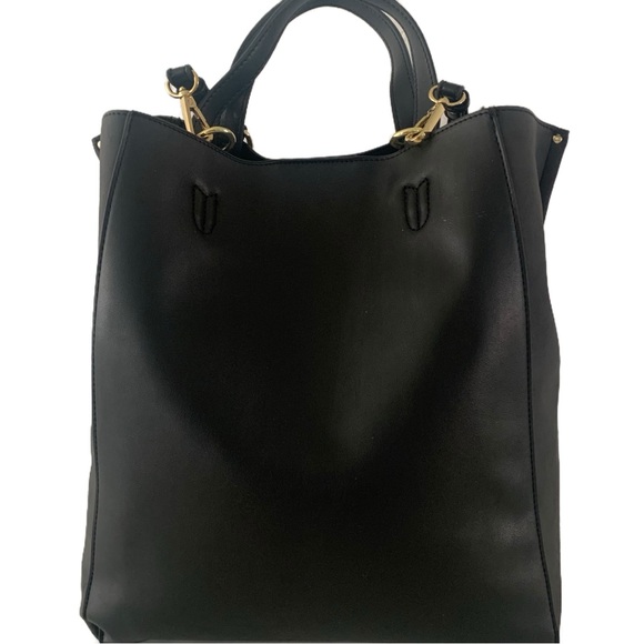 NEW BCBGENERATION BLACK TOTE BAG WITH SHOULDER STRAPS - Picture 3 of 8